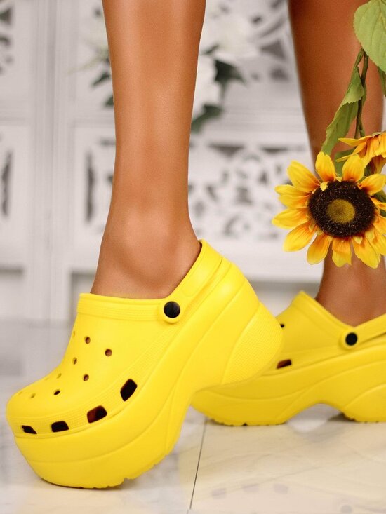 Cape Robbin Shoes - HP💃🔥 New Yellow Platform Wedge Heel Waterproof Classic Clogs Sandals Slip-On